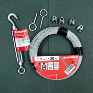 2mm x 30m steel wire and tensioner kit