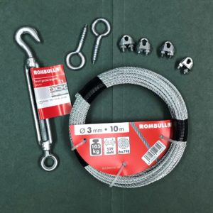 3mm x 10m steel wire and tensioner kit