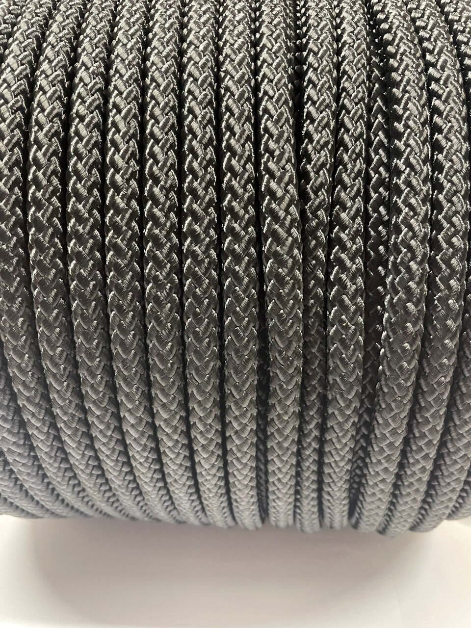 Polyester double braided rope black