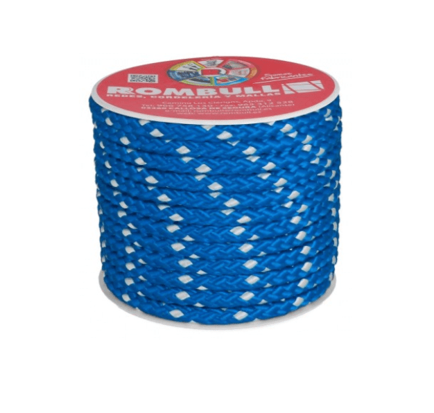 Polyester double braided rope blue